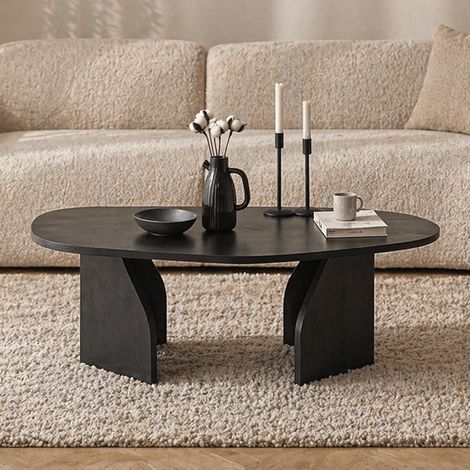 Bio Couchtisch Schwarzes Melamin – 105 x 65 cm – Regal