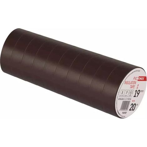 Nastro isolante in PVC, 20 m, 19 mm/0,13 mm, marrone, 10 pezzi (1/2)