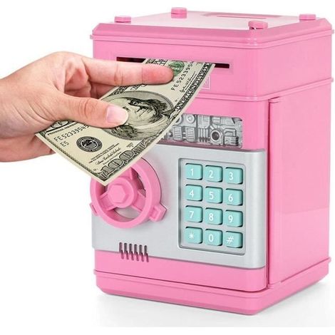 ATM tirelire électronique avec mot de passe rose (1/4)