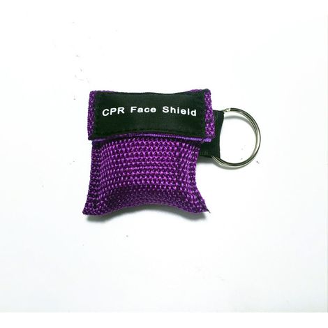 Lot de 10 masques de protection respiratoire violets avec anneau porte-clés pour trousse de premiers secours - Visières de protection pour la formation aux premiers secours (1/5)
