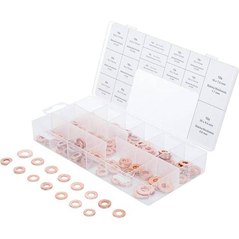Assortiment de Joints en Cuivre pour Injecteur - 150 pcs - Résistants et Précis - D-Work (1/5)