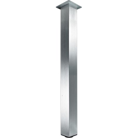 Hettich XXL Designfuss, Vilpiana 10 x 70 - 74cm, eckig, höhenverstellbar bis 40mm, Taglast 150kg, Aluminium gebürstet (1/4)
