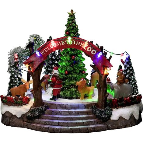 [NEUWERTIG] B-Ware Konstsmide Led Szenerie Weihnachtsdekoration Weihnachtszoo Musik Bunt Innen Deko