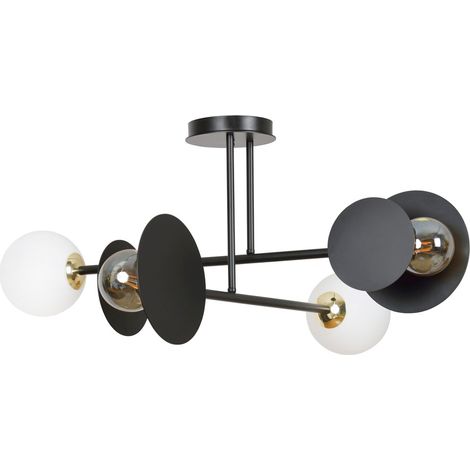 Plafonnier Emibig Minerva noir 4x E27/E14 LED 80cm (1/5)