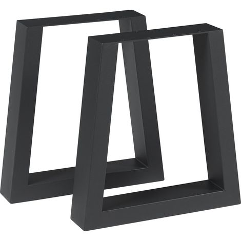 Lot de 2 pieds de table meuble moderne design original DIY Marstal acier 42 x 40 cm noir