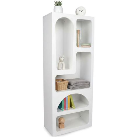 Dmora - Kommode Bellatrix, Wohnzimmerbuffet, Wohnzimmer-Sideboard, Moderne Küchen-Speisekammer, 60x32h150 cm, Weiß, mit verstärkter Verpackung