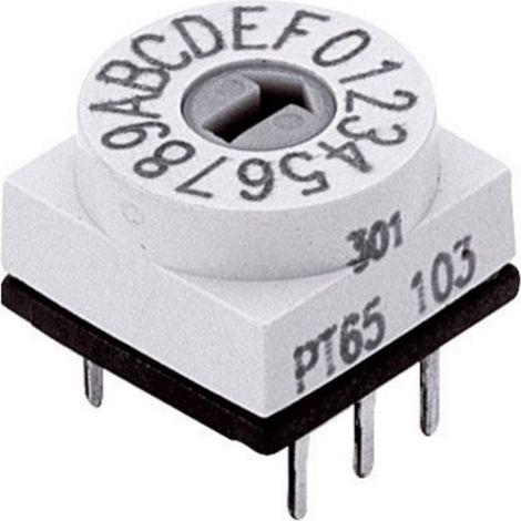 Commutateur de codage hexadécimal 0-9/A-F PTR Hartmann PT 65 103 Positions de commutation 16 1 pc(s) D73185 (1/3)