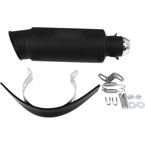 Tuyau d'échappement de moto 51mm de diamètre, Angle incliné universel, réduction du bruit, moto noir (1/5)