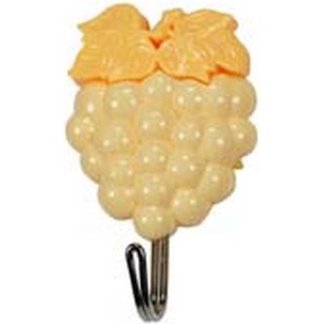 1BL GANCI ADESIVI PLASTICA "FRUTTA UVA" - mm.50x80h., in blister da pz.2