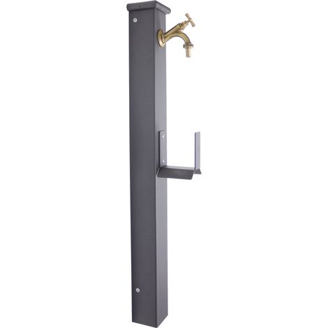 Fontaine colonne Sparta avec enrouleur de tuyau pour maison jardin extérieur avec robinet en laiton finition de votre choix : bruni (1/3)