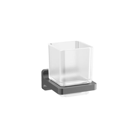 Crosswater Rotar Porte-gobelet - 8x9,8x9 cm - avec gobelet - carré - modèle mural - ardoise