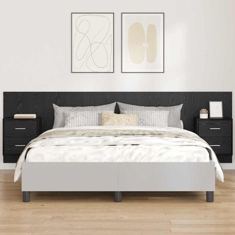 Tête de lit avec armoire 3 pcs Chêne noir Bois d'ingénierie vidaXL