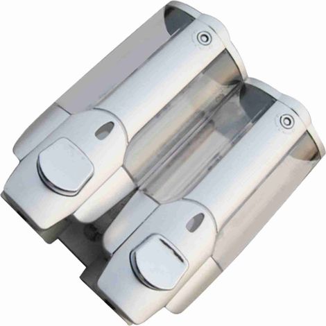 Dispenser di shampoo a parete a 2 scomparti per doccia, sapone, shampoo e lozione, design modulare, sistema dispenser/portasapone per doccia.