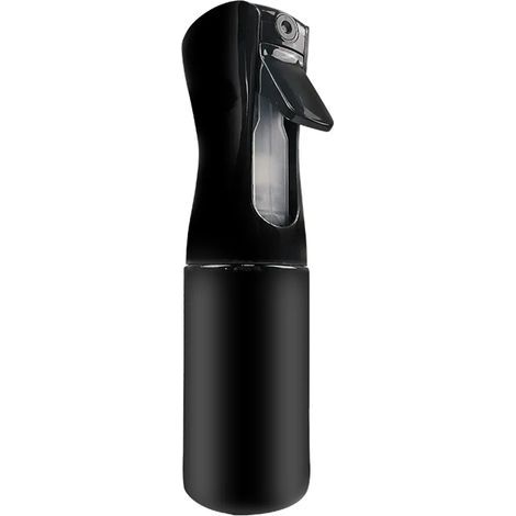 Haarsprayflasche mit kontinuierlichem Sprühnebel, 300 ml, nachfüllbar, leer, Kunststoff, mit feinem Sprühnebel für lockiges Haar, Farbverläufe, pflanzlicher Reinigungsnebel (300 ml, schwarz) (1/5)