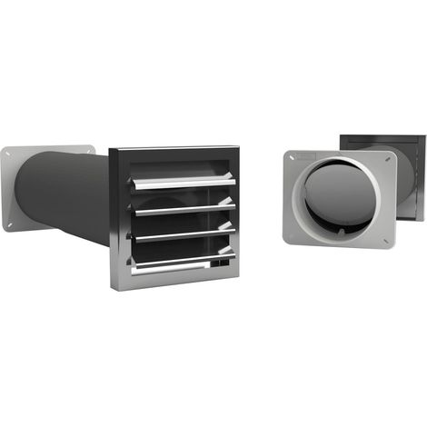 Optimairo N37090 Mauerkasten Abluftsystem, Lüftung Abluftführung Ventilation + verlustarm, Kunststoff Edelstahl, weiß, 222x98 ø148 mm (1/3)
