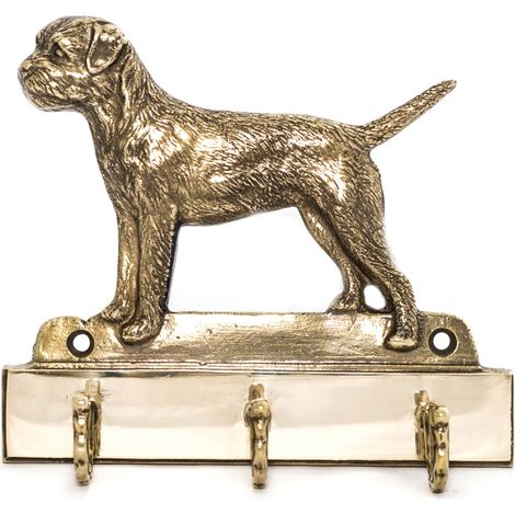 Border Terrier - un portachiavi con un cane, un supporto in ottone per accessori per cani, un'elegante decorazione per il corridoio di Art-Dog (1/5)