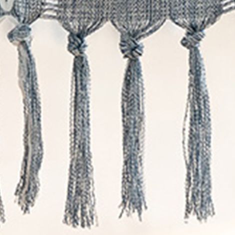 Chemin de table rétro, élégant, tissé à la main, en coton et lin, avec franges, idéal pour les mariages et la décoration intérieure, coloris Bleu Cross (1/5)