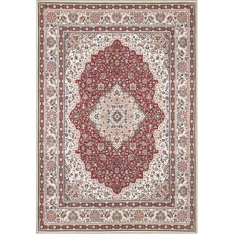 Tappeto arredo casa NAIN ROSSO riproduzione disegno orientale classico in stile persiano. Tappeto lavabile e antiscivolo per salotto, soggiorno, camera da letto cm.160X230 (1/3)