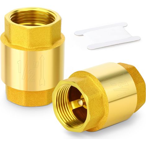 2PCS Laiton Clapet anti retour 1 sur 2 pouces filetage femelle prévention des retours d eau clapets anti retour à sens unique (1/5)