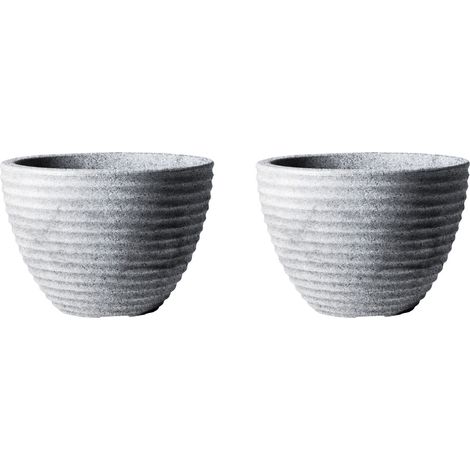 Stewarts Low Honey Pot Outdoor Garden Planter 49cm, Pack of 2, Alpine Grey