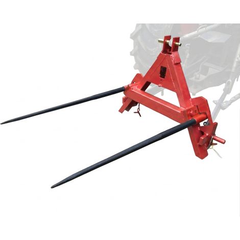 Fourche à balles 800 kg - Longueur utile 675 mm - Pour tracteur - Attelage 3 points Torros TABV0095