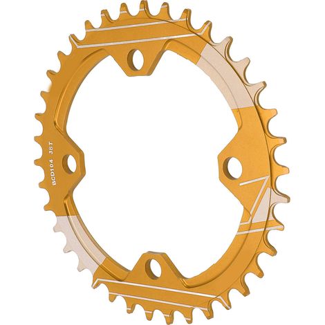 Lebycle 104 mm BCD-Kettenblatt für Mountainbikes, schmal und breit, aus Aluminiumlegierung, 38 Zähne, goldfarben (1/5)
