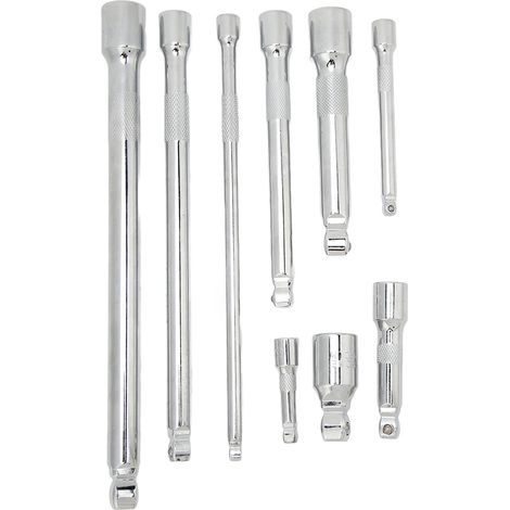Set de 9 Rallonges Articulées 1/4, 3/8 et 1/2 Pouce avec Barre de Prolongation et Plateau de Rangement (1/5)