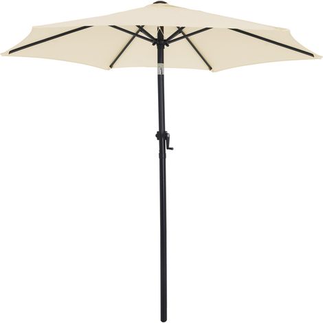 Kingsleeve® Sonnenschirm Balkon 200cm UV Schutz 80+ mit Schutzhülle Kurbel Strandschirm Neigbar Wasserabweisend Aluminium Windöffnung Gartenschirm beige (1/5)