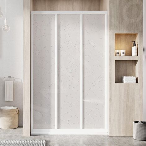 Ravak Supernova - Porte de douche en trois parties ASDP3-90, 87-91 cm, blanc/Pearl 00V701R211 (1/4)