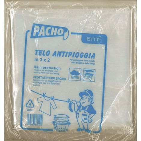 Telo Copribucato Parapioggia antipioggia in polietilene 2x3 metri trasparente (1/2)