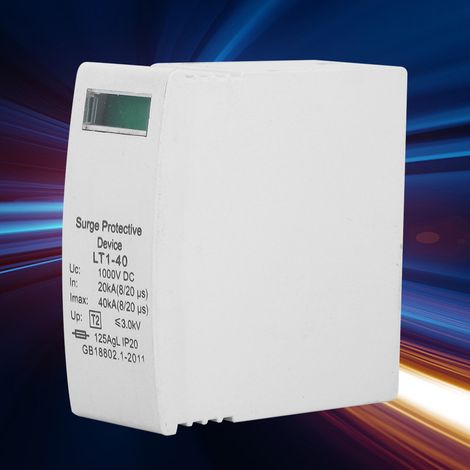 Lot de 2 parafoudres photovoltaïques CC 1000 V CC 40 kA (1/5)