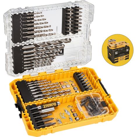 Dewalt DT70761 72 PC HSS-G Metal Masonry Drill Bit Set Medium Tough Case Tstak