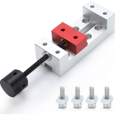 Mini Aluminium Etau Plat Table - Solide, Poli et Oxydé, Serrage jusqu'à 50mm, Étau Etabli Universel, Presse Perceuse Miniature (1/5)