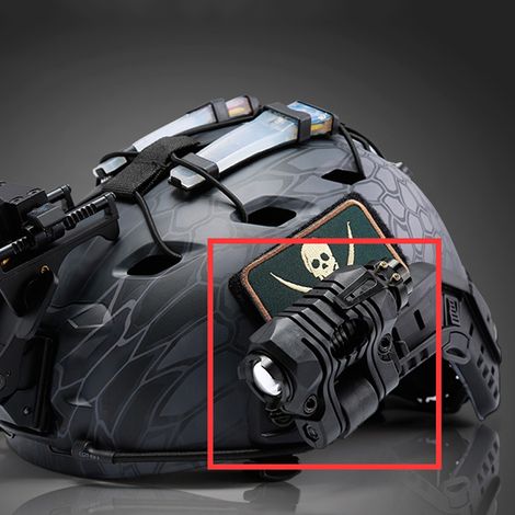 Support de lampe torche à fixation rapide en plastique pour casque (Noir) (1/5)