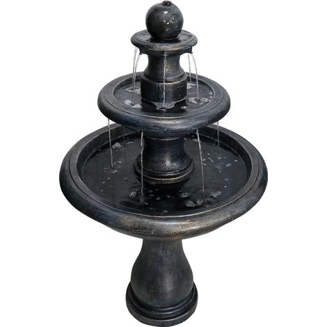 Fontaine béton moderne 115 cm – Extérieur, pompe immergée électrique – Jardin patio décor (1/5)
