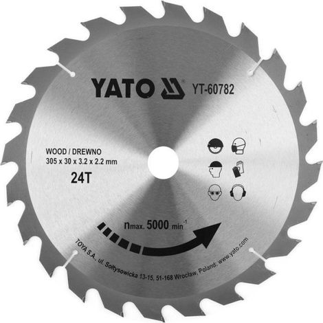Lame De Scie En Carbure - 305 X 30 Mm - 24 Dents Type Ba - Pour Coupes Transversales Longitudinales Et Onglet - 1 Pièce
