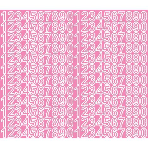 Autocollants chiffres auto-adhésifs 1,5 cm rose mat (1/2)