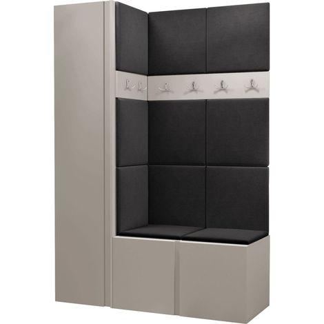 Conjunto para recibidor Pinis IX, Polo 897, 186x124x46cm, Aglomerado laminado, Tapiz, Montada en la pared, Colocada (1/5)