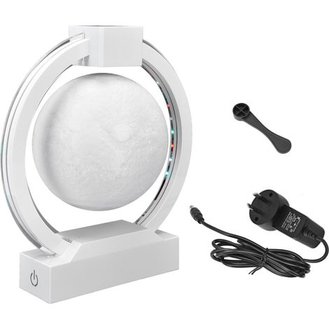 Lampe Lune Maglev 3D Lévitation Magnétique Lumière de Nuit Imprimée avec Prise pour Chambre 100-240V AU (1/5)