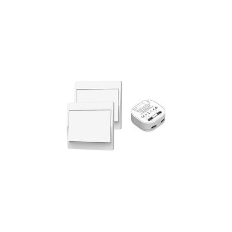 Tigrezy Interrupteur sans Fil, sans Pile, télécommande Murale Va et Vient, Interrupteur Mural Auto alimenté, sans câblage, émetteur pour Panneau Mural (kit à 2 Voies), intérieur extérieur étanche