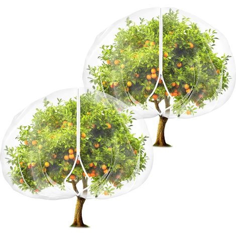 Lot de 2 filets de protection pour arbre fruitier 1x2 m avec fermeture éclair et cordon, anti-oiseaux (1/5)