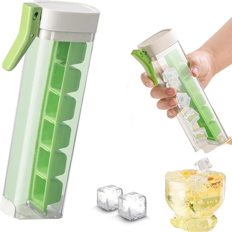 Six Bacs à GlaçOns CarréS, Moules à GlaçOns Portables, GlaçOns Faciles à DéMouler, Faciles à Retirer Pour Le Nettoyage, Sans Bpa, AdaptéS Aux FêTes, Boissons, Cocktails, Whisky (Vert)