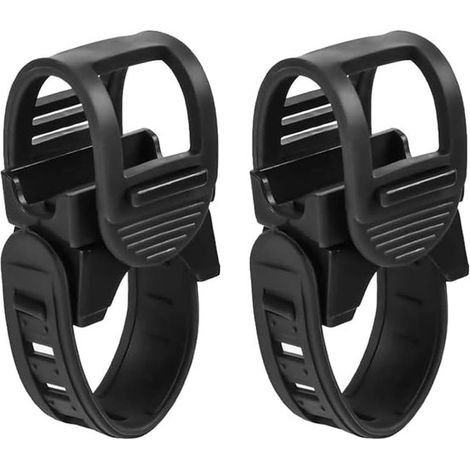 2 clip per luce da bicicletta, cinturino per orologio/supporto per luce, clip per torcia per bici/MTB/strada/moto.
