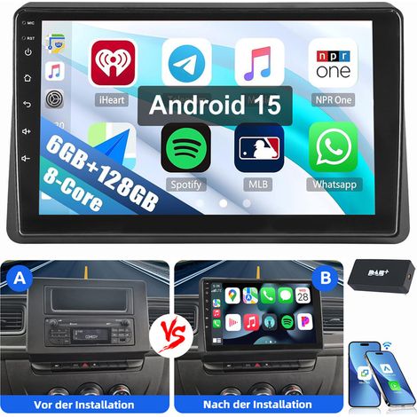 Autoradio Android 8 cœurs CarPlay 6+128G Pour Renault Master Opel Movano B Nissan NV400 6+128G DAB (1/5)