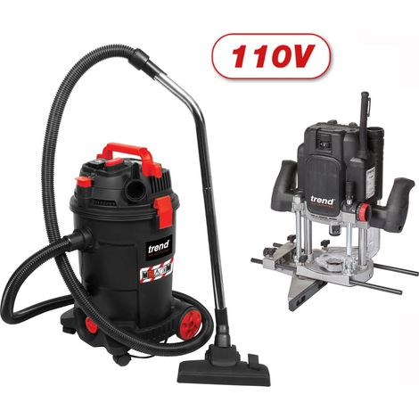Trend T33AL 110v M Class Wet Dry Vacuum and T12ELK 2300w Plunge Trade Router Set (1/5)
