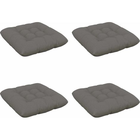 Coussins de siège VIANEN 4 pc 100 % polyester Gris – aménagement extérieur