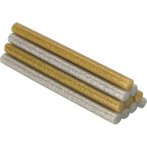 Klebestangen Dekoration und Hobby ø8x120mm Gold- und Silberglitter 20430208 Salki