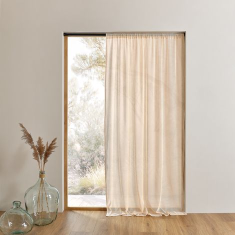 Rideau voilage marseillais moustiquaire stop insecte Naturel 140x225 cm