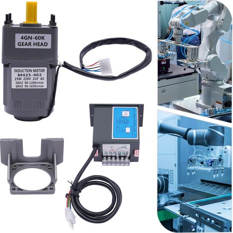 220V AC Gear Motor Electric Motor Variable Speed Controller Reduction Ratio 1:60 (1/5)