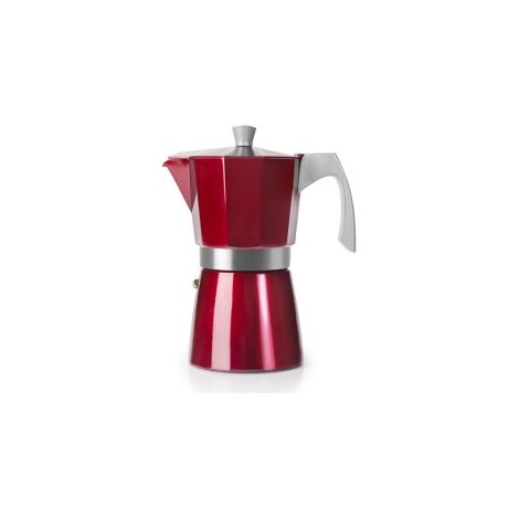Cafetera aluminio induc. roja